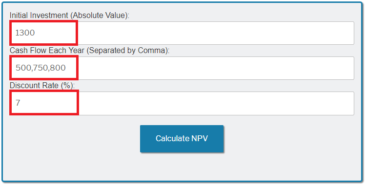 Net Present Value (NPV) Calculator