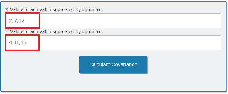 Covariance Calculator