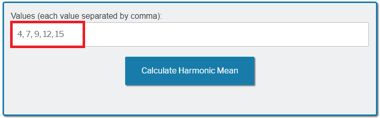 Harmonic Mean Calculator