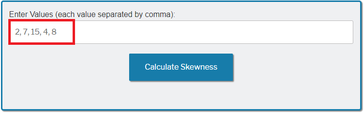 Skewness calculator
