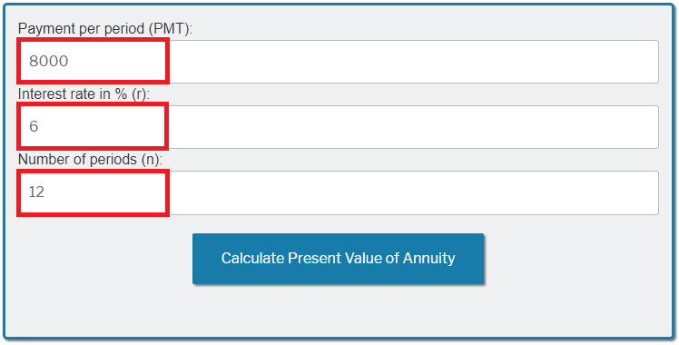 Present Value of Annuity Calculator