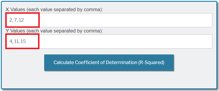 Coefficient of Determination (R-squared) Calculator