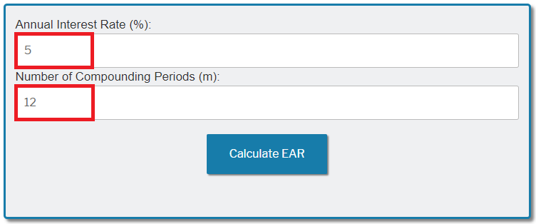 Effective Annual Rate (EAR) Calculator