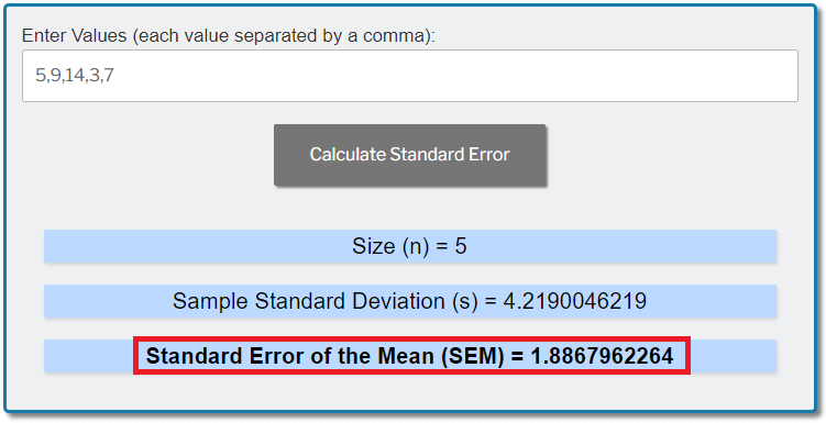 Standard error of the mean