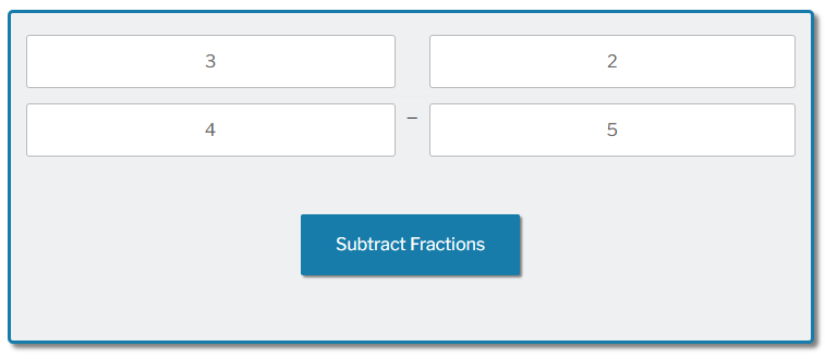 Subtract Fractions Calculator