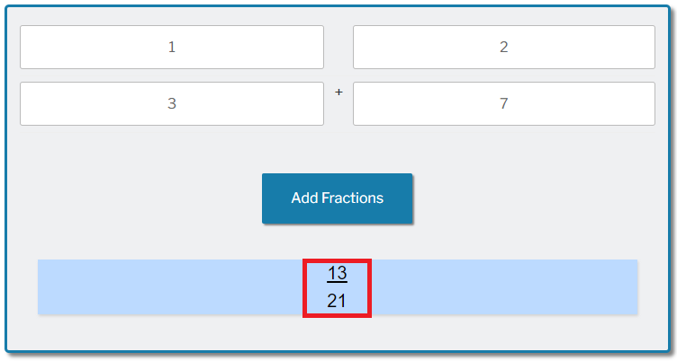 Adding Fractions Calculator