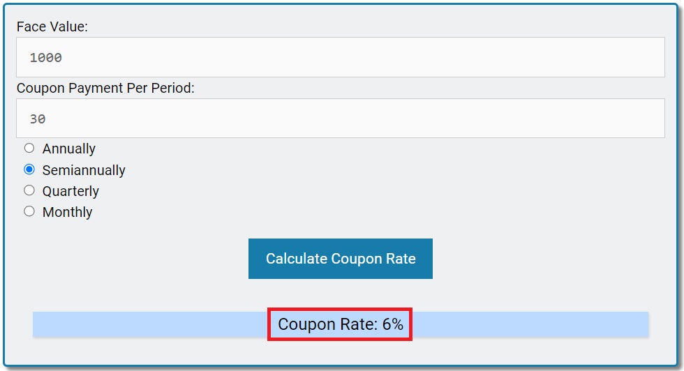 Coupon Rate Calculator